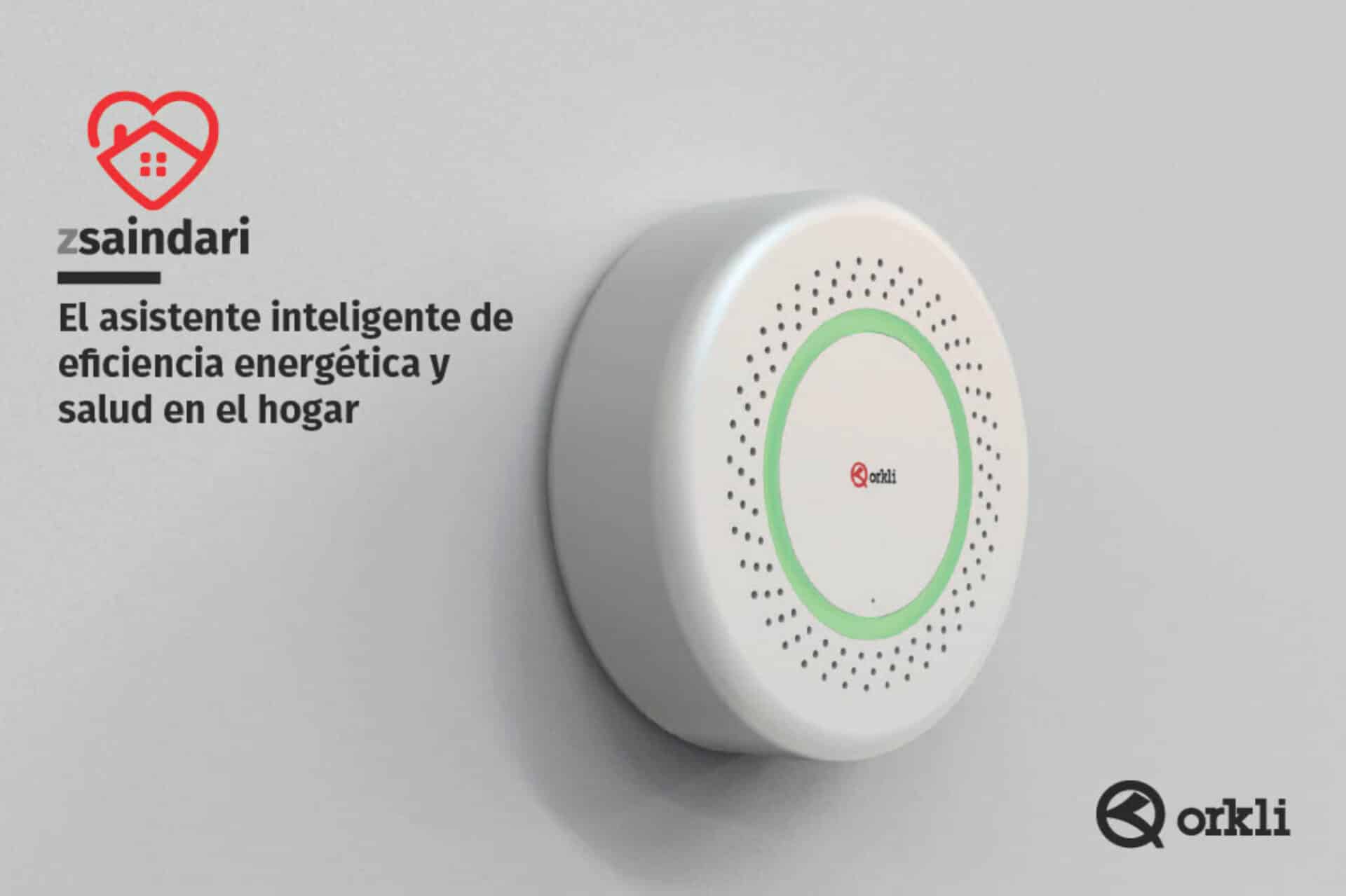 Sistema inteligente Zaindari para la calidad del aire interior del hogar instalado en una pared